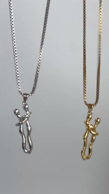 Video de Colar Love pingente casal corrente veneziana em aço inox Gold / Prata
