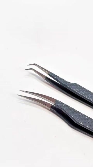 Video de Kit de Pinça Extensão de Cílios Profissional Alta Precisão Cinza
