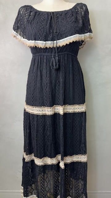 Video de Vestido longo de renda ombro a ombro Boho