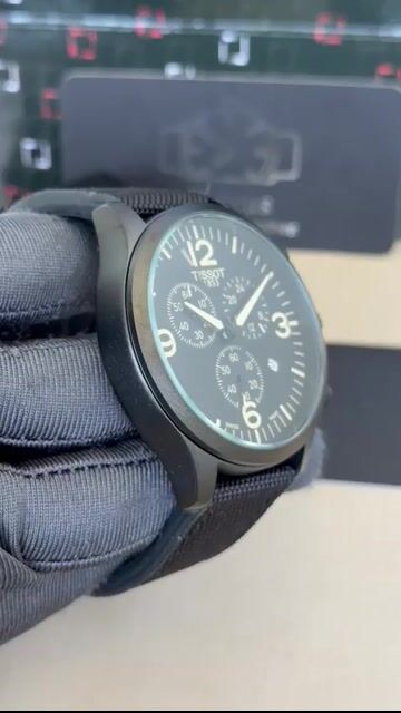Video de Tissot 44mm - AÇO PRETO/MOSTRADOR PRETO - NYLON