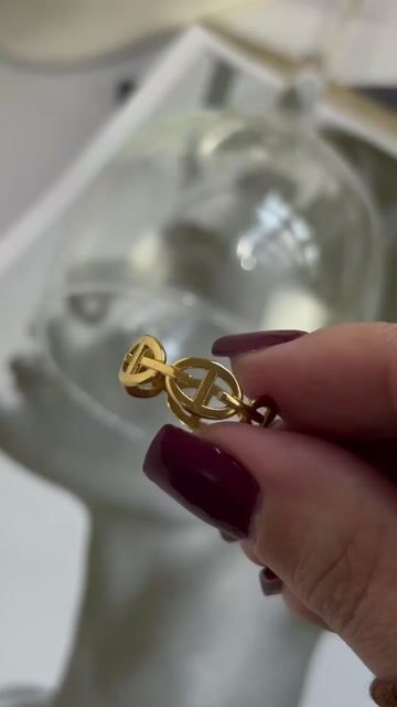 Video de Anel Inspiração regulável em aço inox Gold