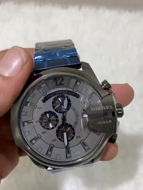 Vídeo de Mega Chief Grafite Prata Azul Linha Premium Cronógrafo