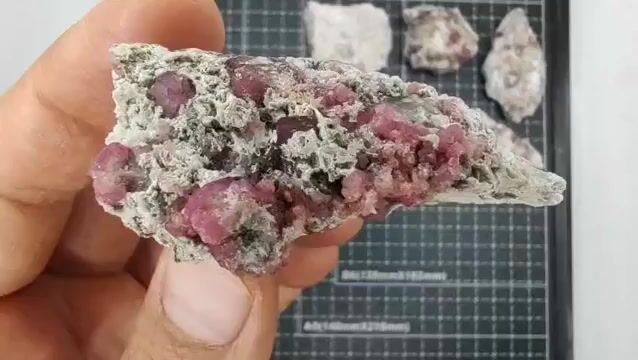 Video de 203 gr Granate Rosa de Coahuila (5 pz) - Minerales de Colección