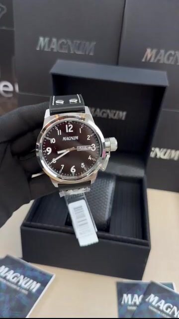 Video de Magnum MA32774T 48mm - Aço/Mostrador Preto - COURO