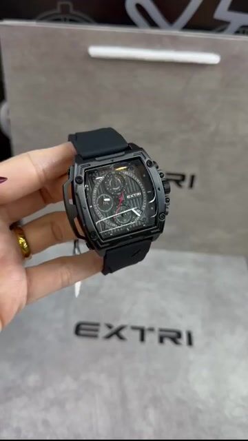 Video de EXTRI X6132 44mm - Aço black/Mostrador Preto - SILICONE