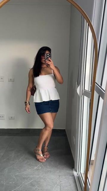 Vídeo de Blusa Alça Regata Tricô Peplum Luana Off White