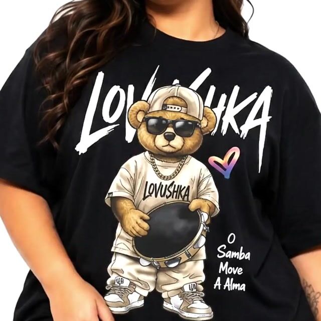 Vídeo de Camiseta Lovushka Urso tocando Pandeiro