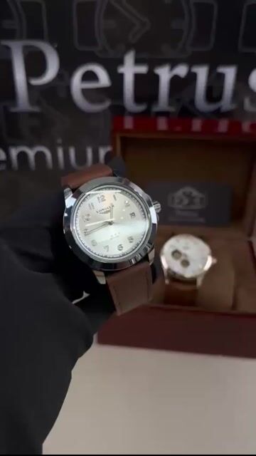 Video de Longlux Automatic 43mm - AÇO/MOSTRADOR BRANCO - COURO