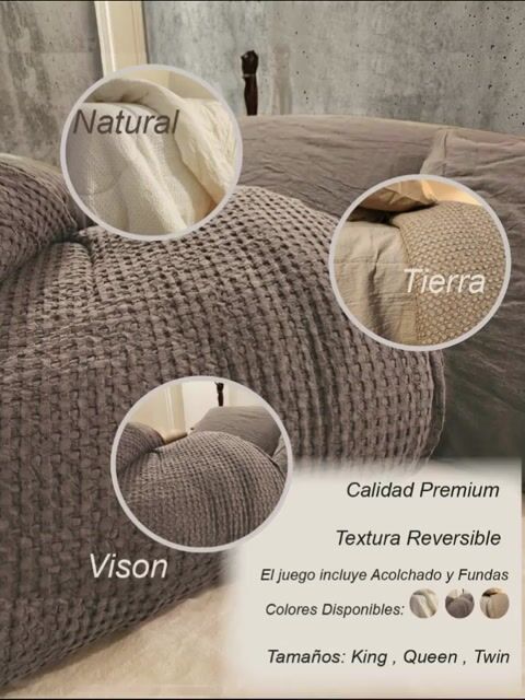 Video de Acolchado Nuevo Tejido Kenia c/Funda