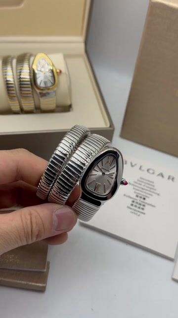 Video de Bvlgari Serpenti Tubogas 33mm - AÇO/MOSTRADOR BRANCO