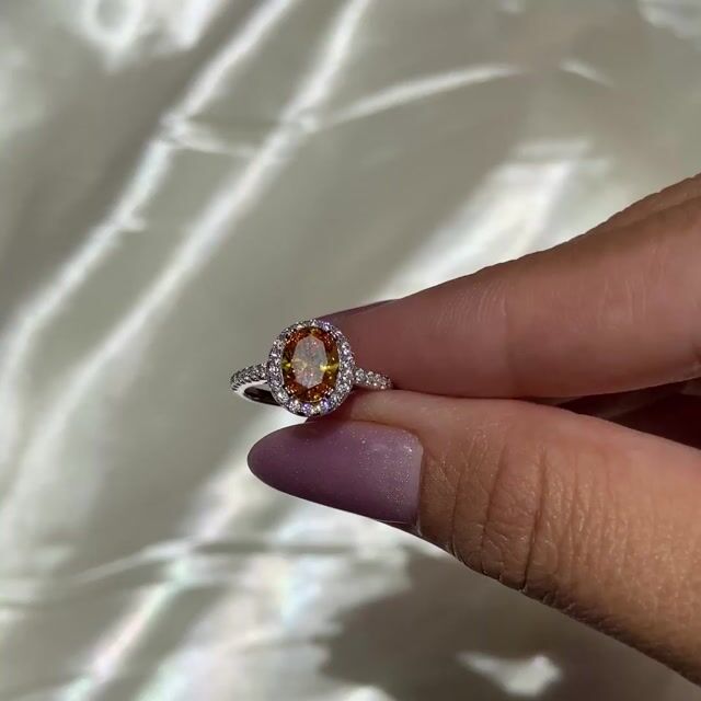 Video de Anel Manu · Prata 925 · Amarelo · Solitário · Halo