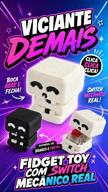 Video de Keycap Caveirinha- Anti Stress Ansiedade Hiperatividade Tdah