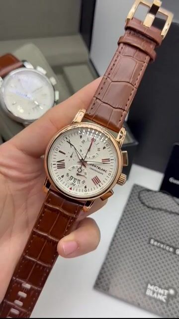 Video de Montblanc Chronograph 49mm - AÇO ROSE/MOSTRADOR BRANCO - COURO