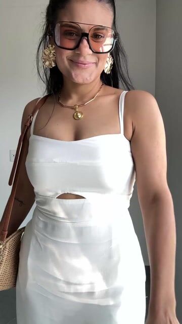 Vídeo de Vestido Midi Alça Zíper Bolsos Vazado Viscose Leona Off White