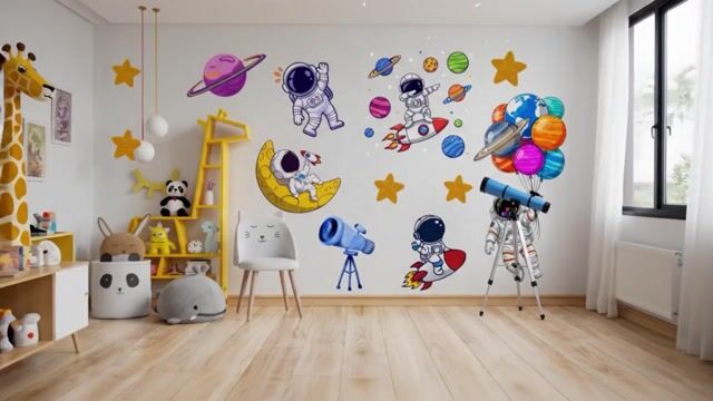 Vídeo de Kit Adesivos de Parede Astronautas e Espaço