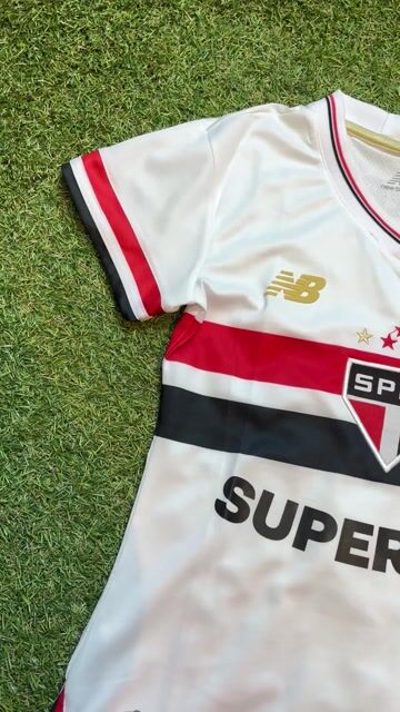 Vídeo de PROMOÇÃO- Camisa São Paulo I 25/26 Torcedor New Balance Feminina - Branco+Vermelho