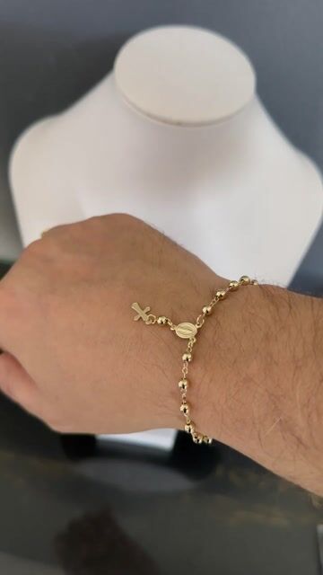 Video de Pulseira Terço 3mm com Cruz