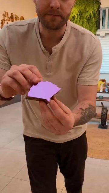 Vídeo de Ima - Leque de Pombogira Espelhado Roxo - 10cm Larg