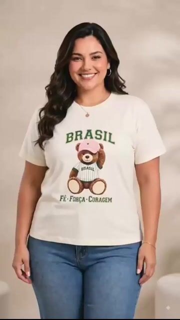 Vídeo de Panda T-shirt Moda Feminina Plus Size