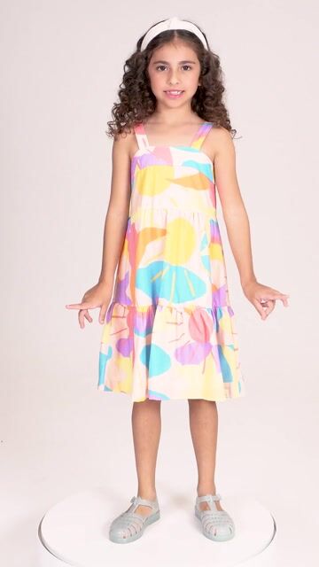 Vídeo de Vestido Infantil Tricoline Estampado Brinquedoteca