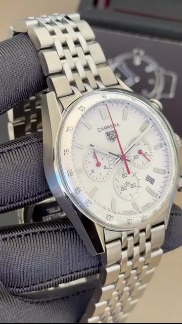 Video de TAG Heuer Carrera Chronograph 41mm- AÇO/MOSTRADOR BRANCO