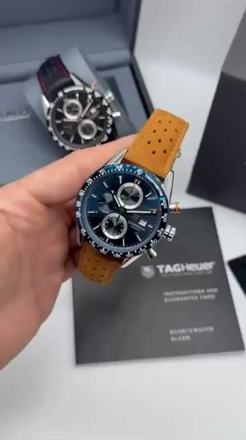 Video de TAG Heuer Carrera 44mm - AÇO/MOSTRADOR AZUL - COURO