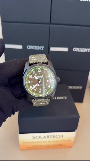 Video de Orient Militar MPSN1004-E2EB Solartech 42mm - AÇO/MOSTRADOR VERDE
