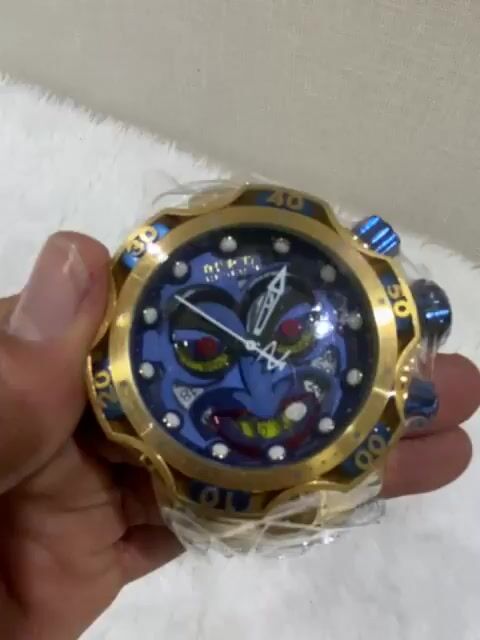 Vídeo de Venom Coringa Dourado Azul Linha Premium Cronógrafo