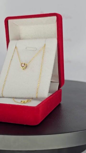 Video de Collar Oro 18k Corazon Blanco Rosa Rojo 45 Cm Y 1.2 Gr C2132