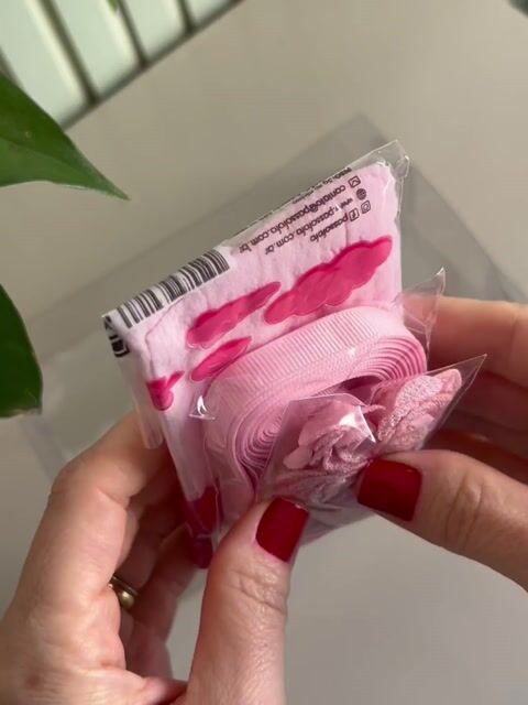 Vídeo de Box Aplique+ Faixinhas Baby Primavera Flor de Tecido - 1 unidade