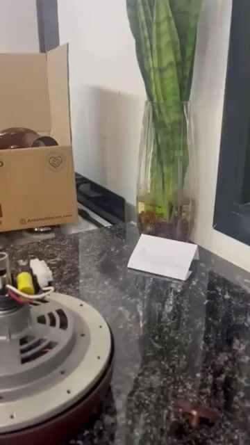 Video de Ventilador de techo ANCA marron c/palas enteras metalicas c/spot 3 luces tulipas de chapa