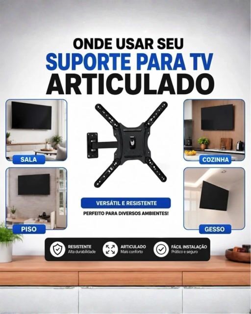 Vídeo de SUPORTE DE TV ARTICULADO 14'' A 55'' POLEGADAS