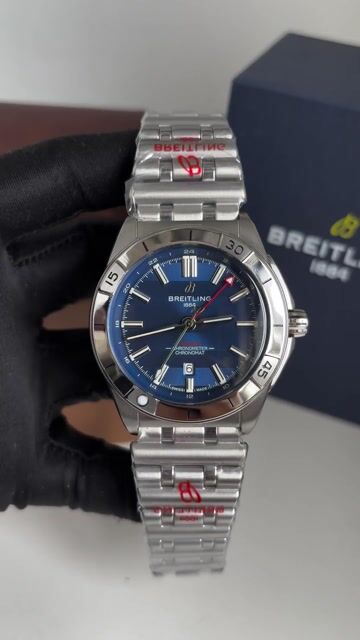 Vídeo de RELÓGIO BREITLING CRONOMAT GMT 40 SIX NATIONS FRANCE AZUL AUTOMATICO