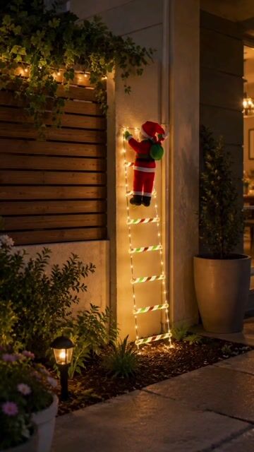 Video de Papá Noel escalera luminosa LED x 9 escalones