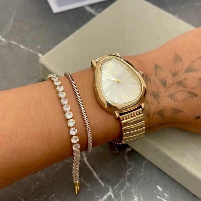 Video de Pulseira Riviera zirconias M | aço dourado