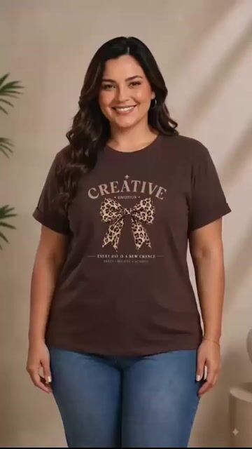 Vídeo de Panda T-shirt Moda Feminina Plus Size