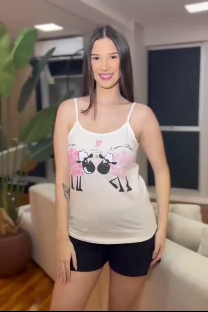 Vídeo de Pijama Alça Ovelha Preta