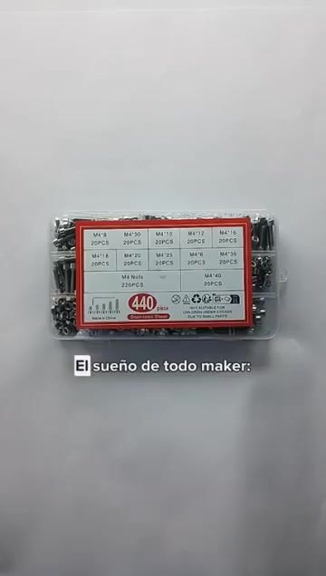 Video de Kit 440 Tornillos Allen M4 Y Tuercas Acero Inoxidable 3d Cnc