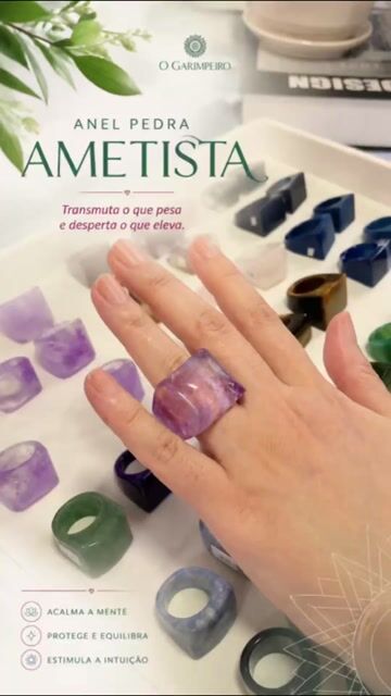 Vídeo de Anel de pedra ametista
