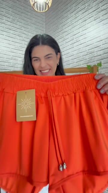 Vídeo de Short de Piscina Poliamida laranja Vibrante
