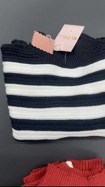 Vídeo de Blusa Tricot Modal feminina Listrada Manga Longa Limed