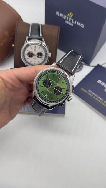 Video de Breitling Premier B01 Chrono 42mm - AÇO/MOSTRADOR VERDE - COURO