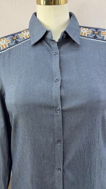 Video de Camisa jeans bordada Cod:110657