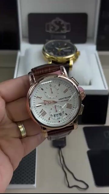 Video de Montblanc 44mm - AÇO ROSE/MOSTRADOR BRANCO - COURO