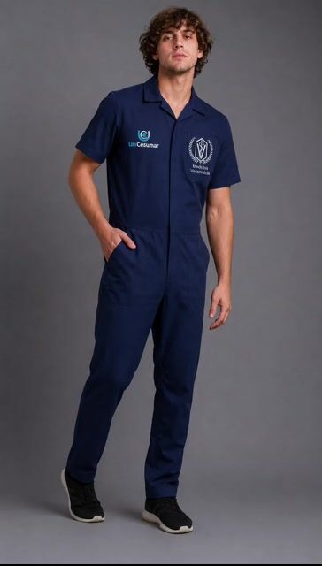 Vídeo de MACACÃO VETERINÁRIO UNICESUMAR Masculino Unicesumar - Personalizado com Nome e Logo Vet