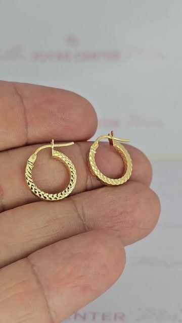 Video de Aros Oro 18k Italiano Facetados 14 Mm 1 Gr Pr - 0i - C2315