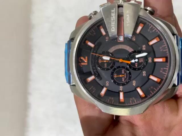 Vídeo de Mega Chief Prata Preto Laranja Linha Premium Cronógrafo