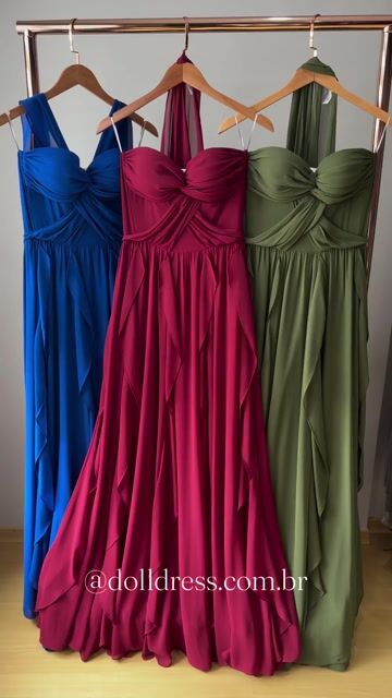 Vídeo de Vestido de Festa Longo Marsala Tomara que Caia Chiffon –Madu
