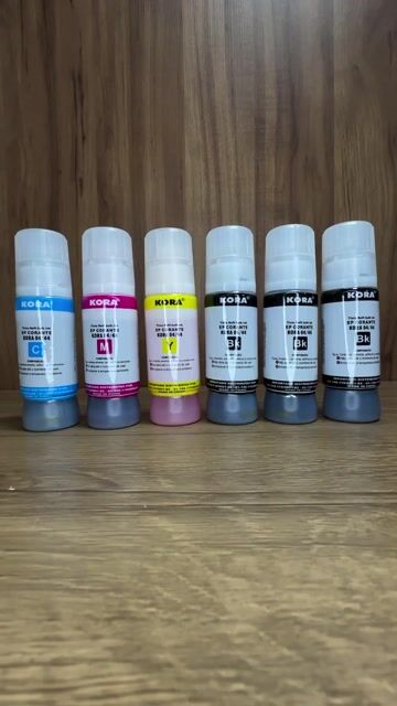 Vídeo de Kit 6 Tintas Kora para Epson L3250 L3150 L3210 L3110 L5190 L5290 T544/504 70 mL
