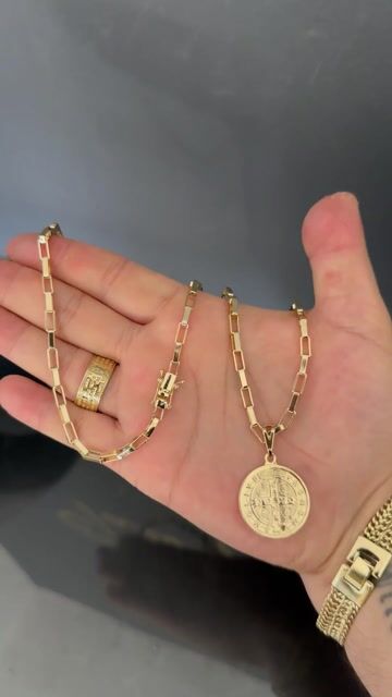 Video de Corrente Elo alongado 5mm Fecho duplo e São Bento M